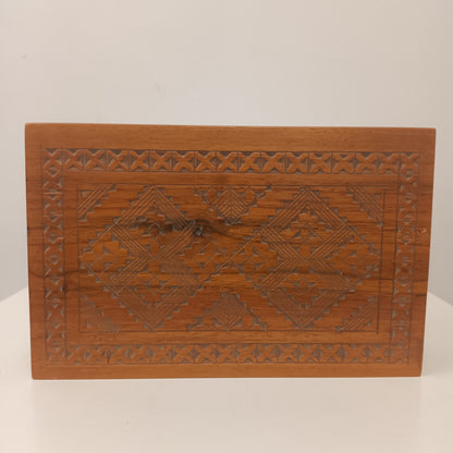 Handmade Carved Wooden Pop Up Cigarette Box