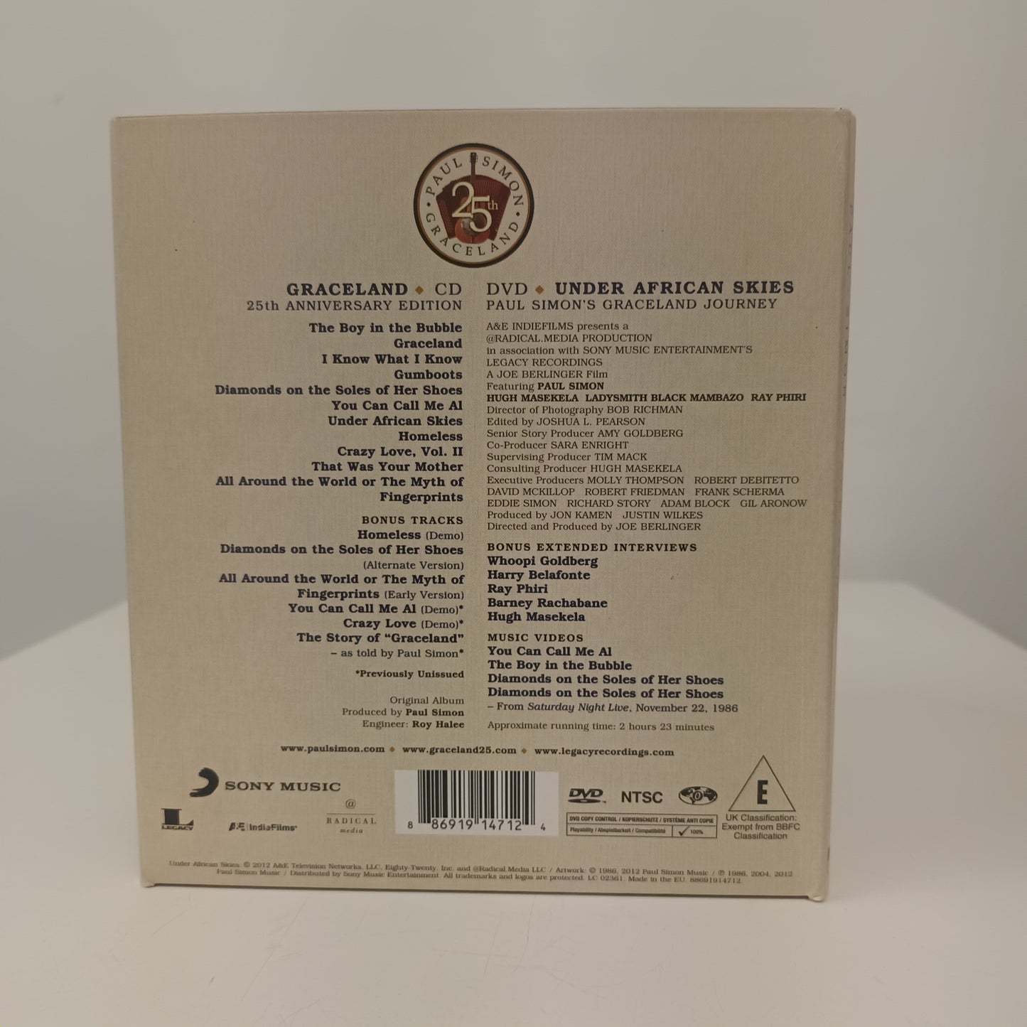 Paul Simon Graceland 25th Anniversary Edition CD & DVD Set