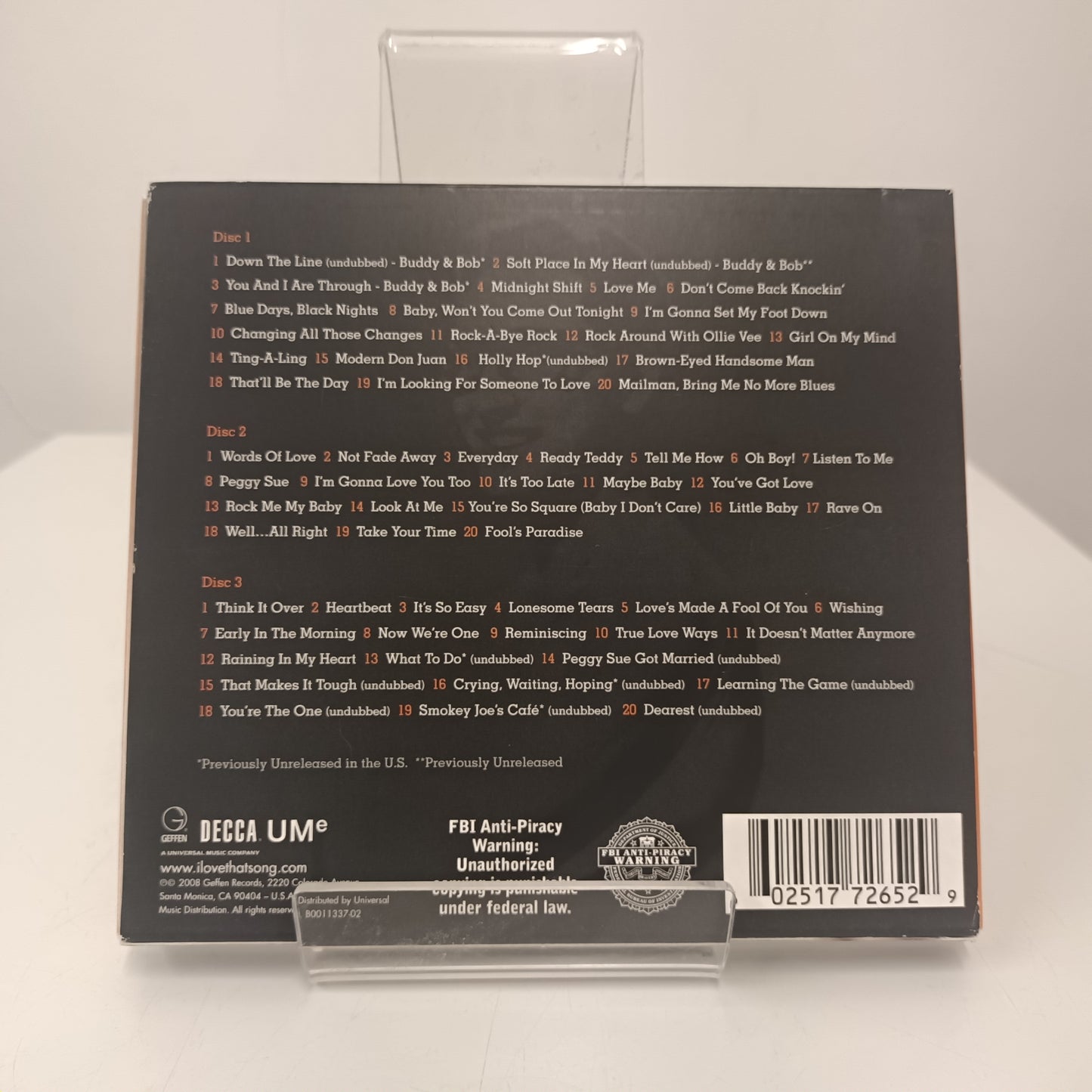 Buddy Holly Memorial Collection 3 CD Disc Box Set