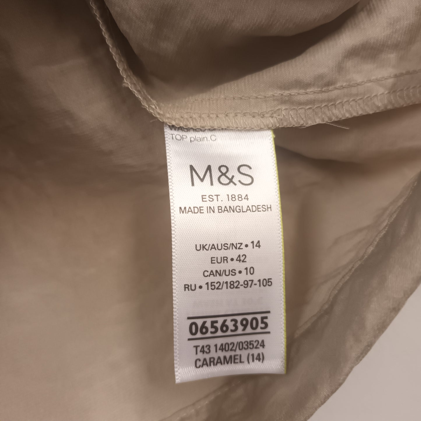 M&S Satin Safari Short Sleeve Top Size 14