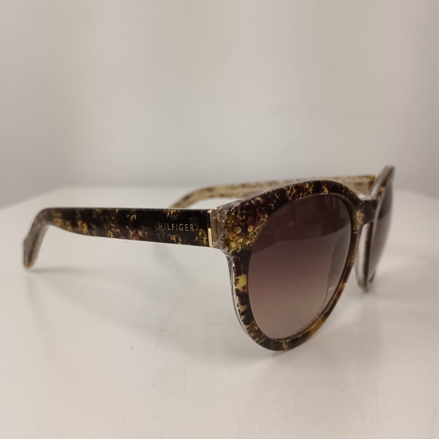 Tommy Hilfiger Gold Glitter Tortoiseshell Sunglasses TH 1291