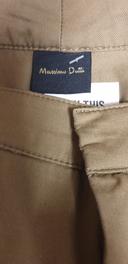 Massimo Dutti Light Brown Barrel Leg Trousers EUR38 UK 10