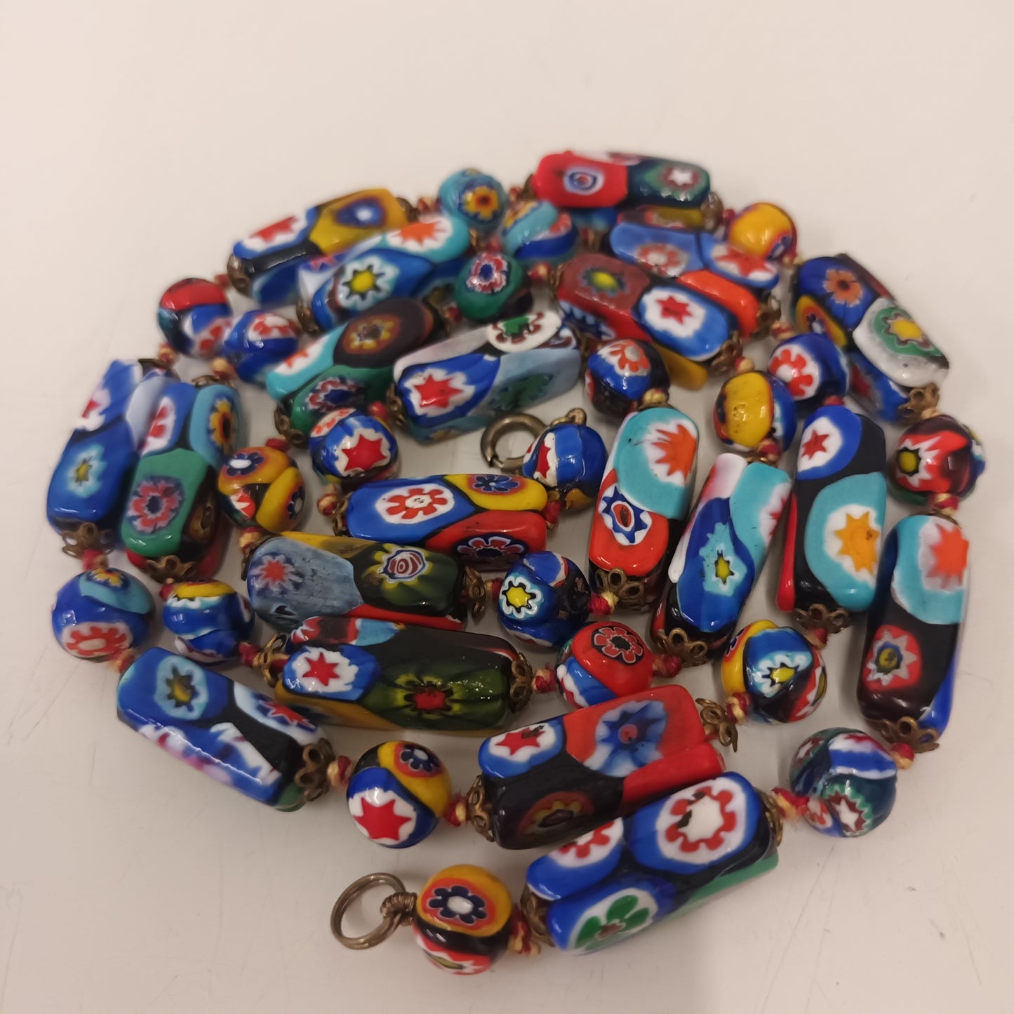 Vintage Murano Millefiori Glass Bead Necklace