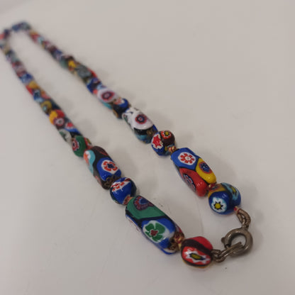 Vintage Murano Millefiori Glass Bead Necklace