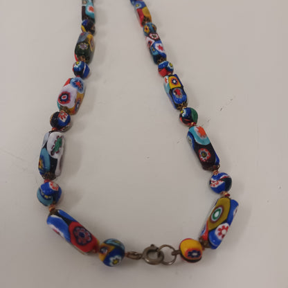 Vintage Murano Millefiori Glass Bead Necklace