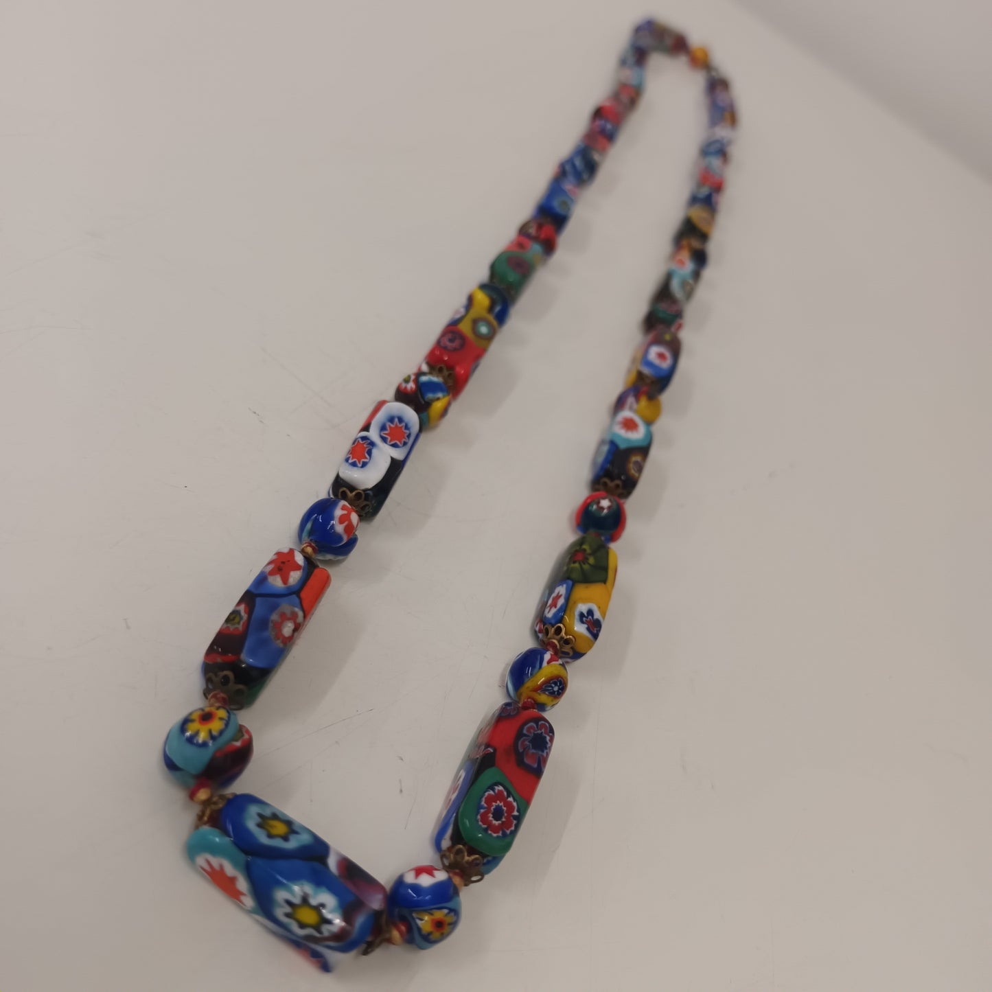 Vintage Murano Millefiori Glass Bead Necklace