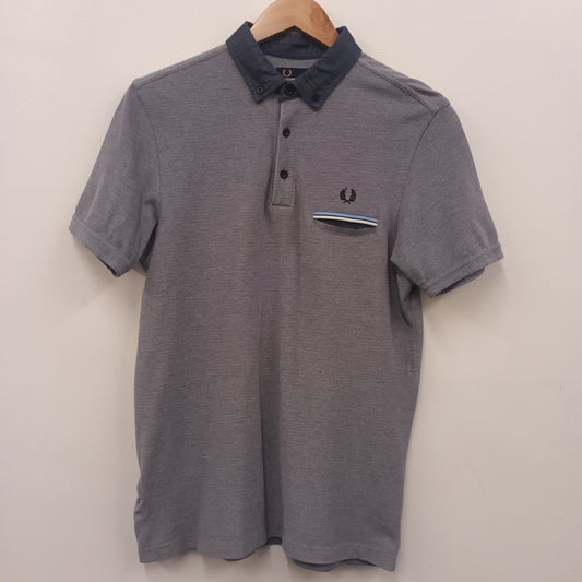 Fred Perry Size Medium Slim Fit Blue Polo Shirt