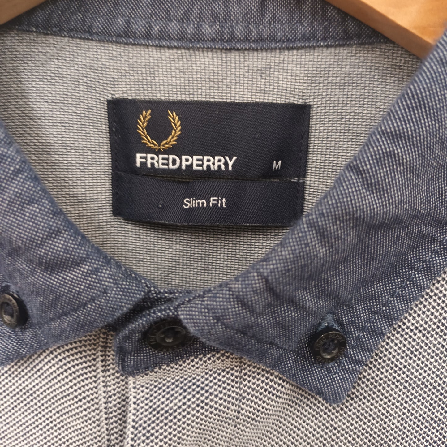 Fred Perry Size Medium Slim Fit Blue Polo Shirt