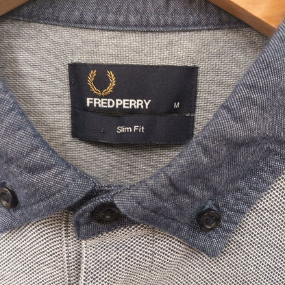 Fred Perry Size Medium Slim Fit Blue Polo Shirt