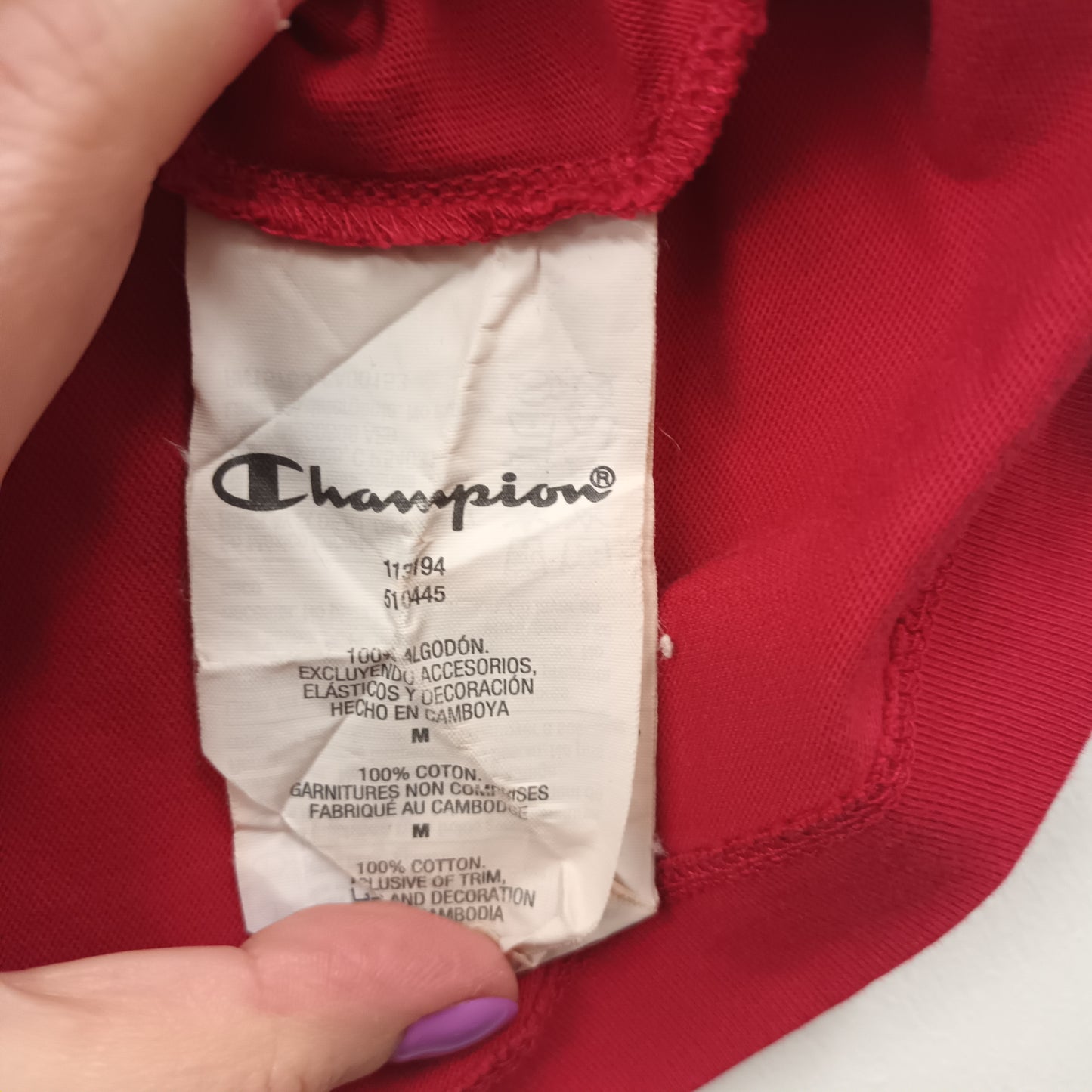 Champion Size Medium Red T Shirt