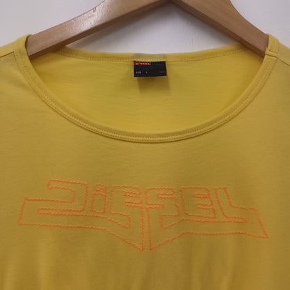 Vintage Y2K Diesel Size Small Yellow T Shirt