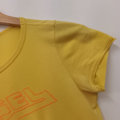 Vintage Y2K Diesel Size Small Yellow T Shirt