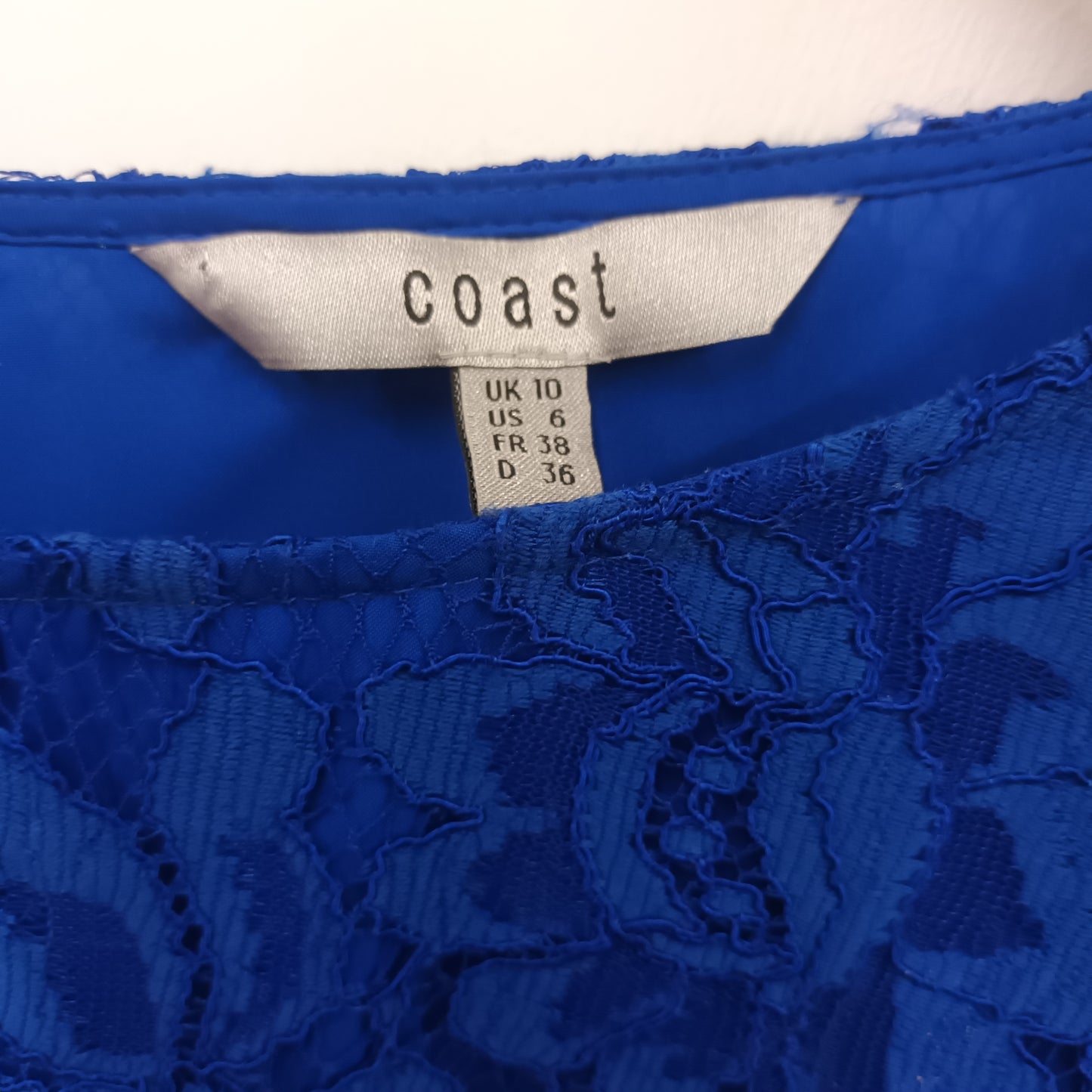 Coast Size 10 Blue Lace Dress