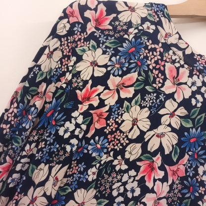 M&S Collection Size 20 Blue Floral Long Sleeve Dress