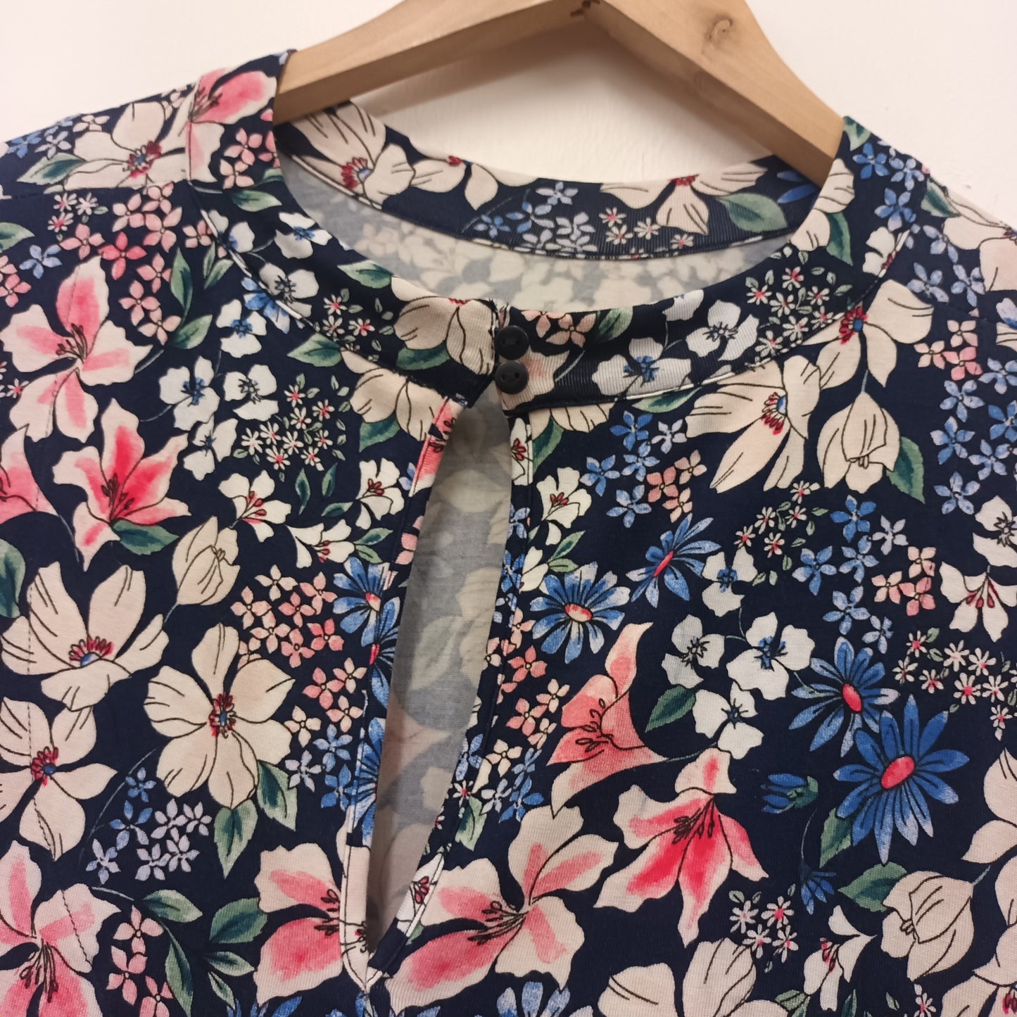 M&S Collection Size 20 Blue Floral Long Sleeve Dress