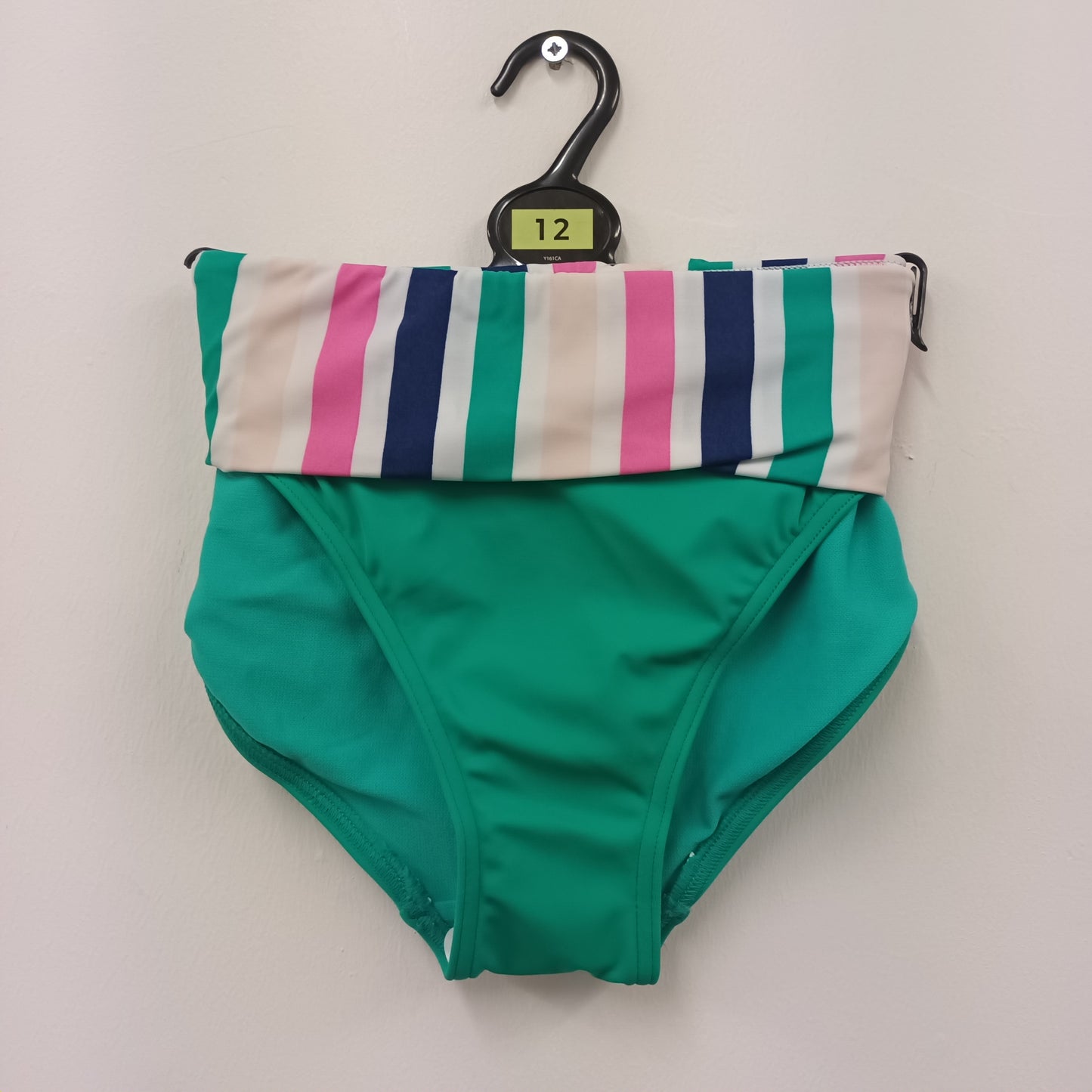 BNWT M&S Size 12 / 16 Candy Stripe Bikini Top & 2 Bottoms Set