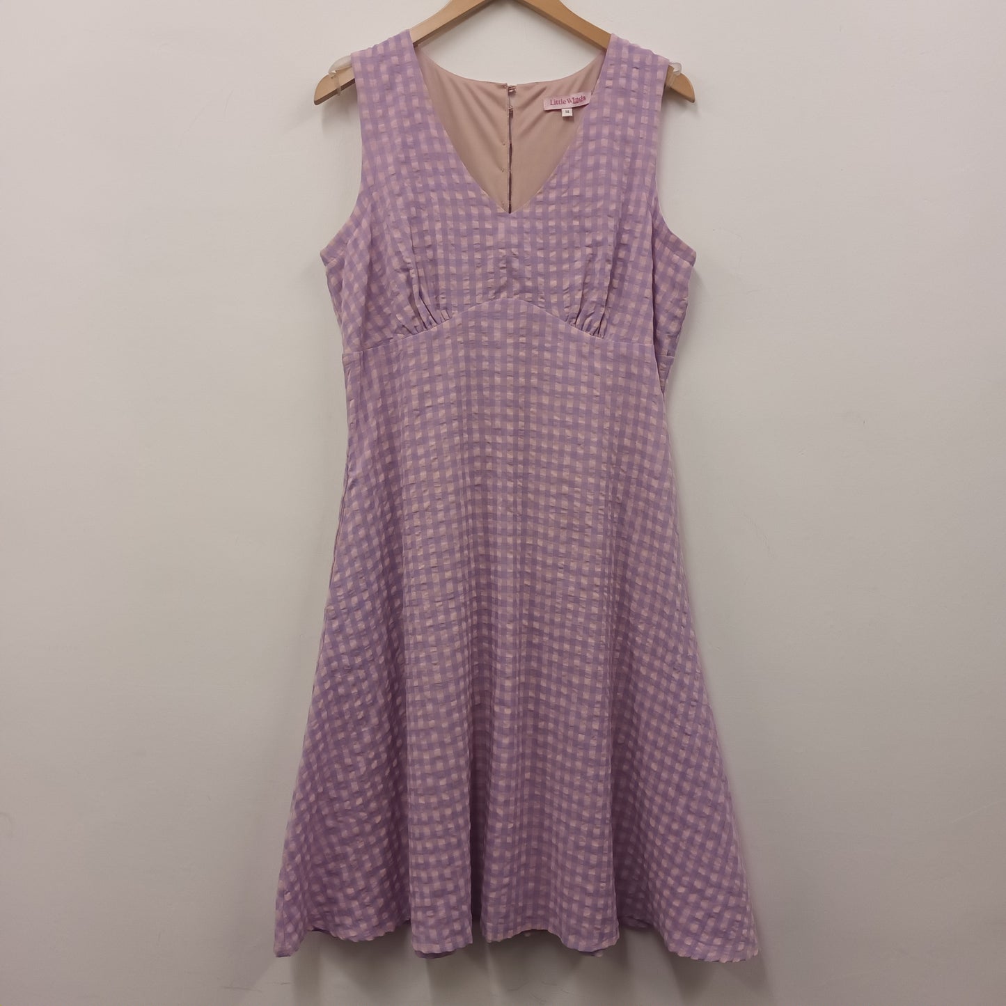 Little Wings Factory Size 14 Lilac & Pink Gingham Dress