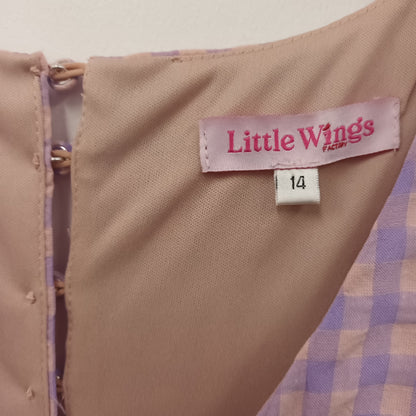 Little Wings Factory Size 14 Lilac & Pink Gingham Dress