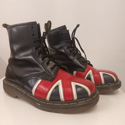 Vintage Union Jack Made In England Size 5 Dr Marten 8 Eyelet Boots