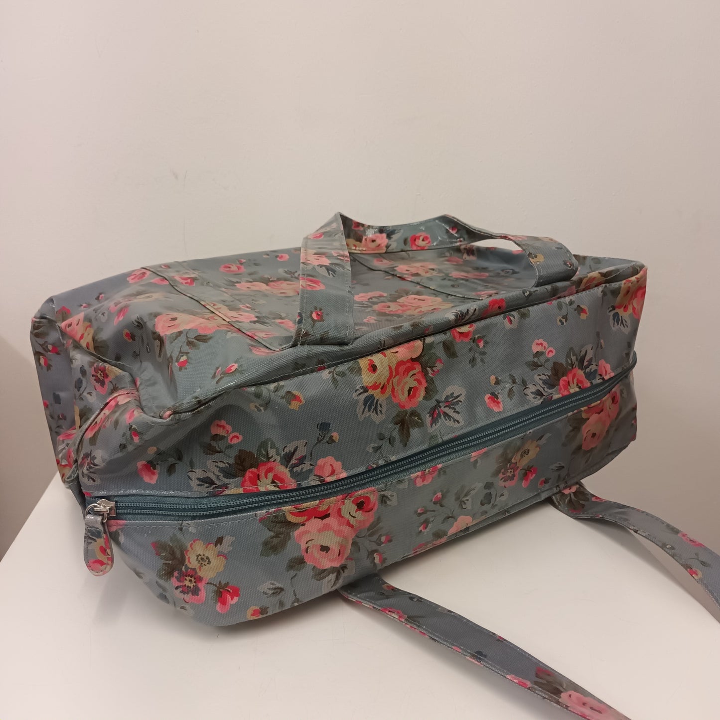 Cath Kidston PVC Grey & Pink Floral Bag