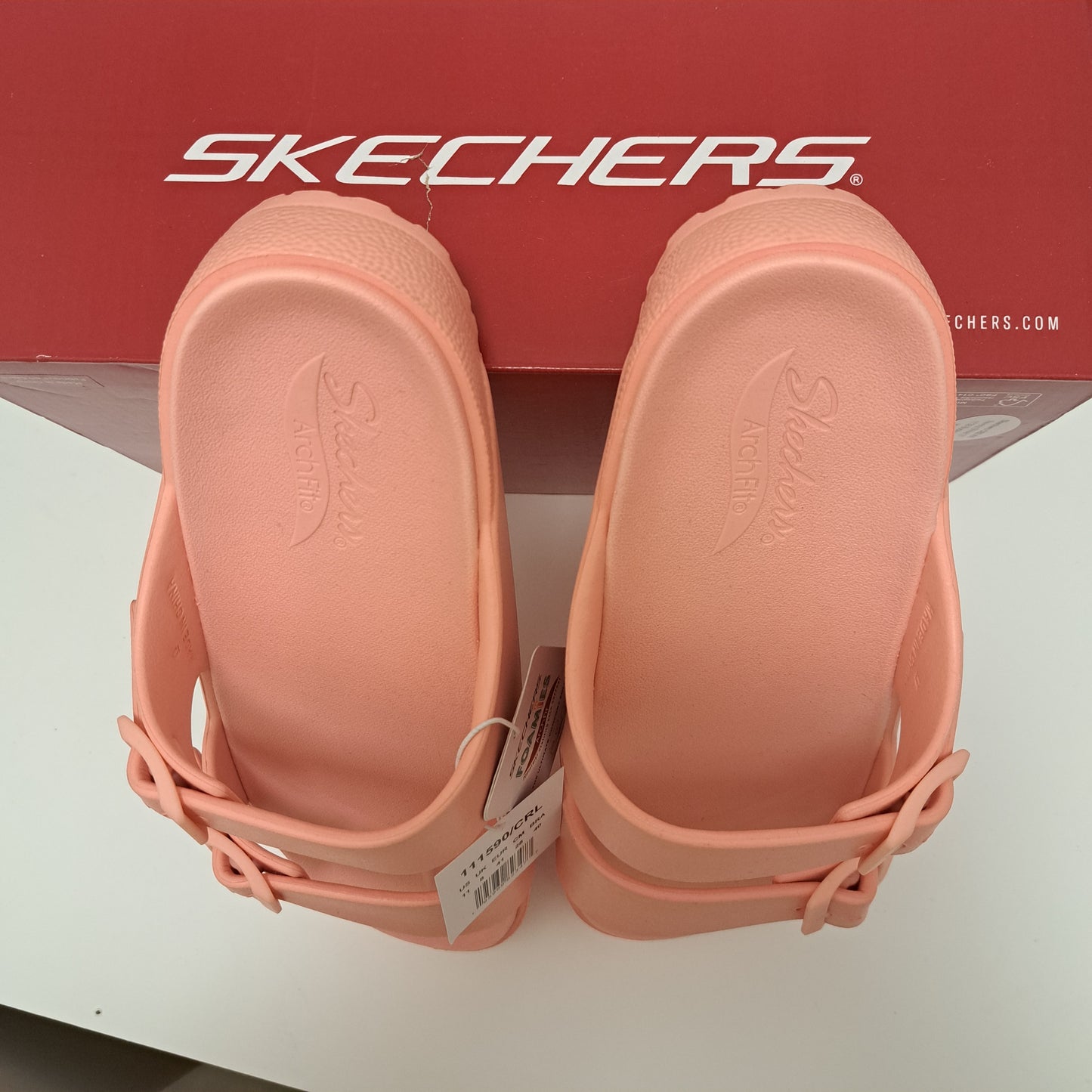 Skechers Foamies Cali Breeze Arch Fit Support Sandals, Pink, Size 8