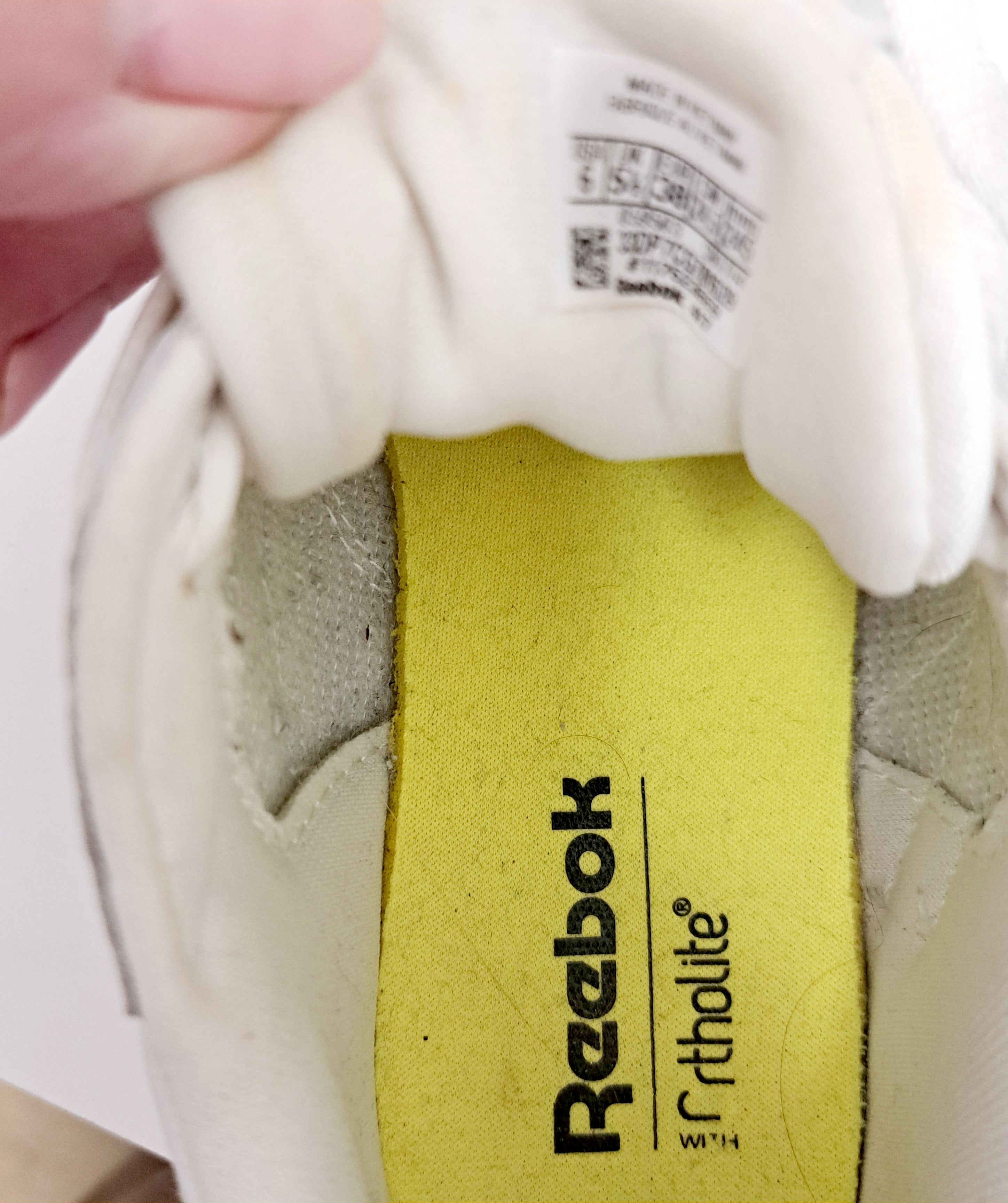 Reebok Classic Leather Ortholite White Trainers With Silver Heel Uk Si Shop for Shelter