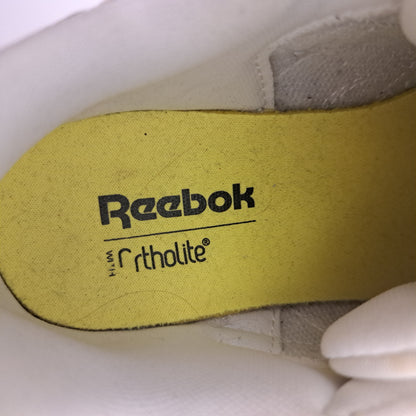 Reebok Classic Leather Ortholite White Trainers With Silver Heel Uk Size 5.5