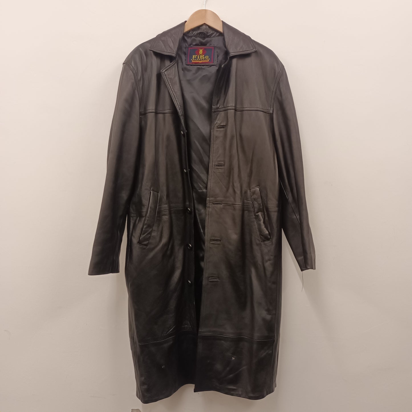 Vintage 90's Y2K Long Length Leather Coat