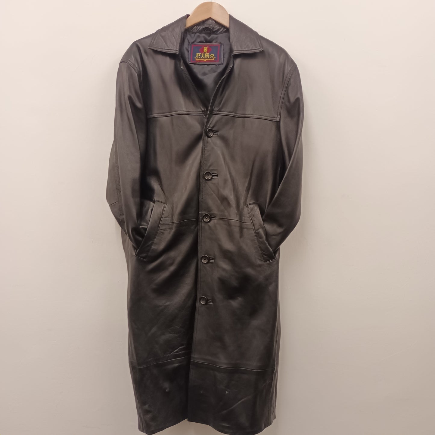 Vintage 90's Y2K Long Length Leather Coat