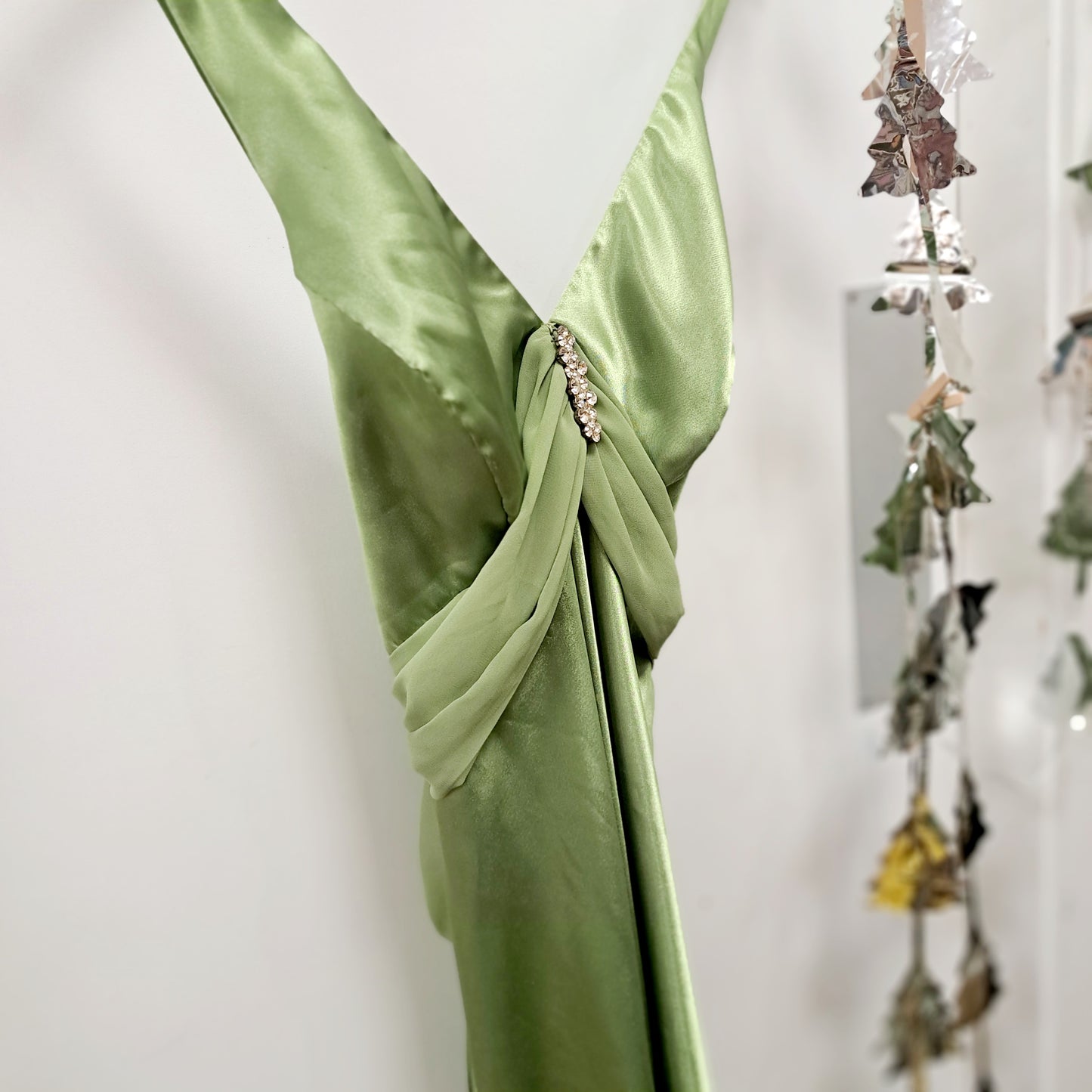 Stunning Betsy and Adam Green Satin Maxi Dress Size 14