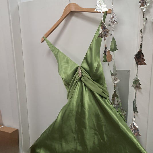 Stunning Betsy and Adam Green Satin Maxi Dress Size 14