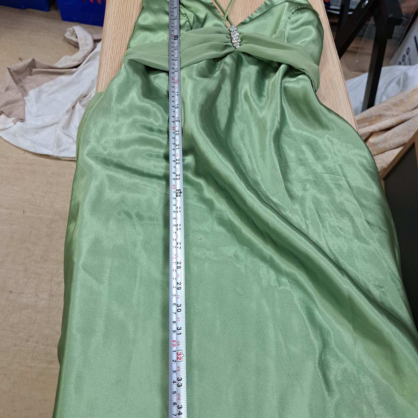 Stunning Betsy and Adam Green Satin Maxi Dress Size 14