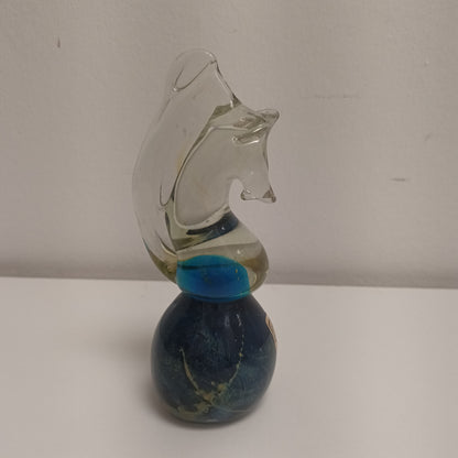 Mdina Glass Horse Paperweight Signed