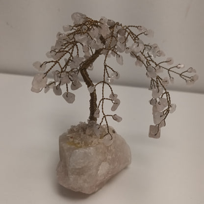 Set Of 2 Handmade Vintage Tree Of Life Rose Quartz Ornaments