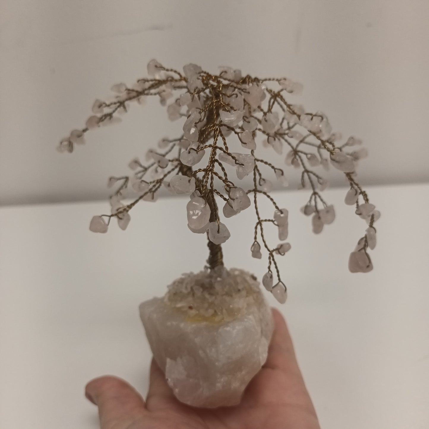 Set Of 2 Handmade Vintage Tree Of Life Rose Quartz Ornaments