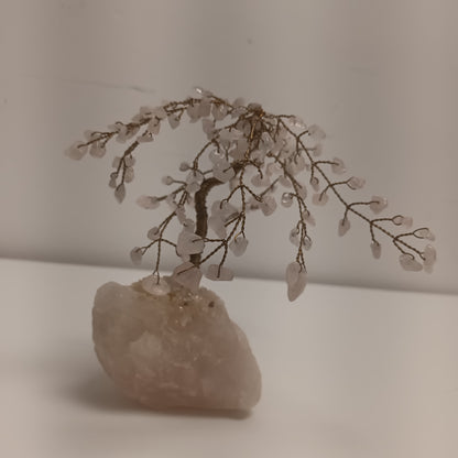 Set Of 2 Handmade Vintage Tree Of Life Rose Quartz Ornaments