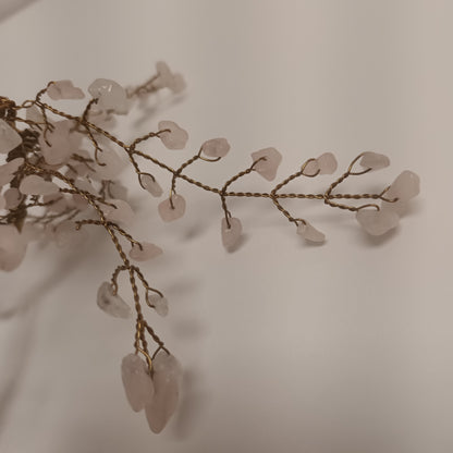 Set Of 2 Handmade Vintage Tree Of Life Rose Quartz Ornaments