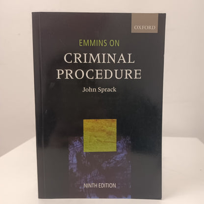 Emmins On Criminal Procedure By John Sprack Ninth Edition