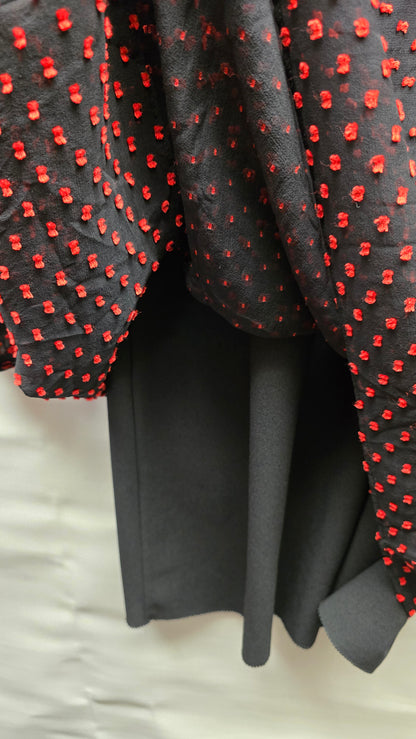 Alexander McQueen Black and Red Polka Dot Patterned Dress - size 10