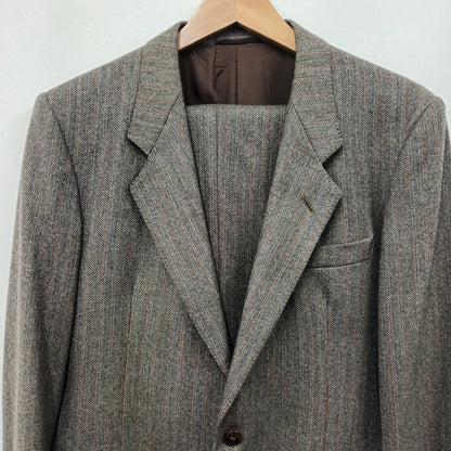 Vintage Men's Jaeger Brown Herringbone Waist 34" Chest 36" Trouser Suit