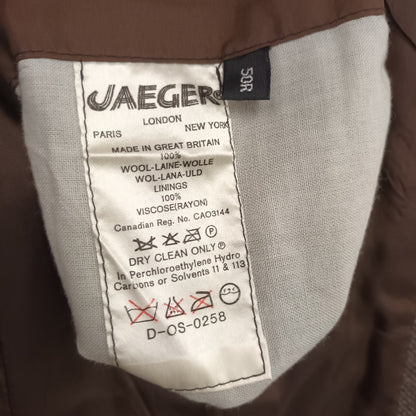 Vintage Men's Jaeger Brown Herringbone Waist 34" Chest 36" Trouser Suit