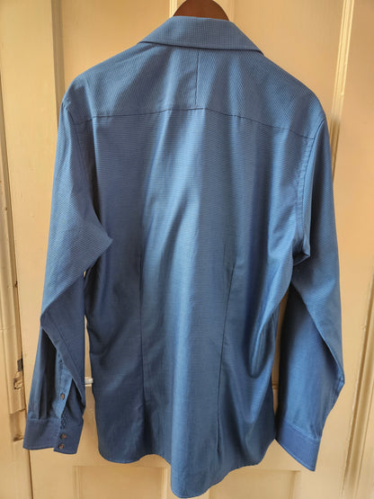 Ted Baker Endurance Mens Long Sleeved Blue Shirt - Size 16 - Excellent Condition