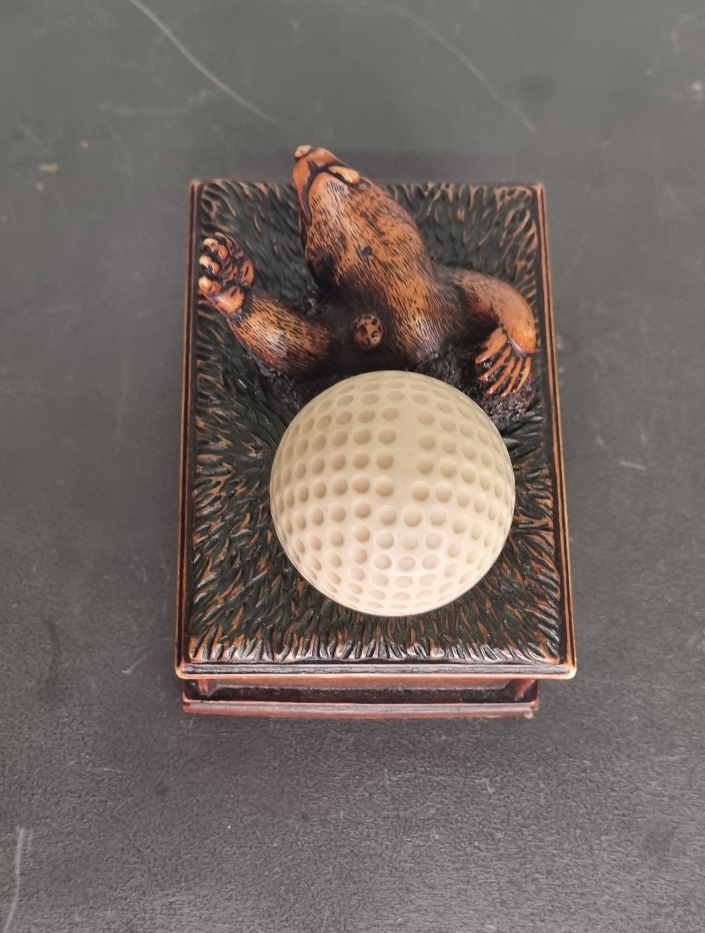 Vintage Golfing Trinket Box "Mole in One"