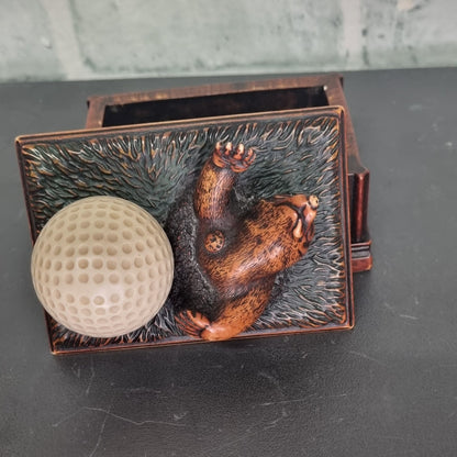 Vintage Golfing Trinket Box "Mole in One"