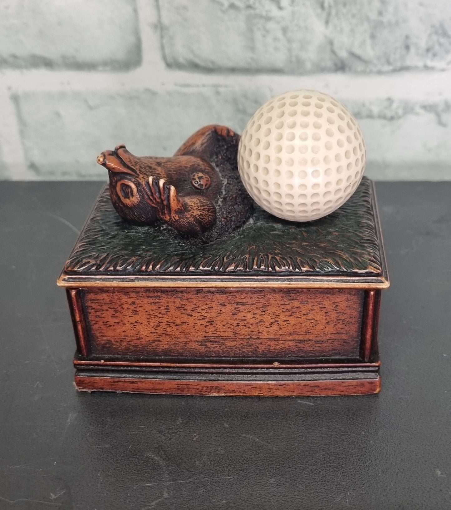 Vintage Golfing Trinket Box "Mole in One"