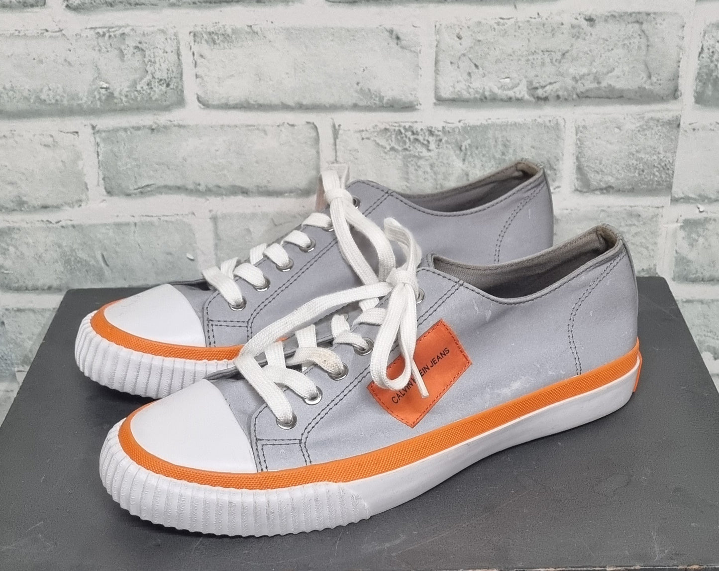 Calvin Klein Jeans Silver Reflective Shoes Size 7