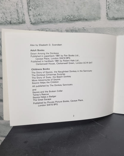 The Story of Jacko the Hurricane Donkey by Elisabeth D. Svendsen M.B.E.