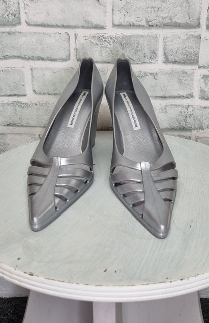 Melissa for Alexandre Herchcovitch Silver Pointy Jelly Wedges Size 40/41