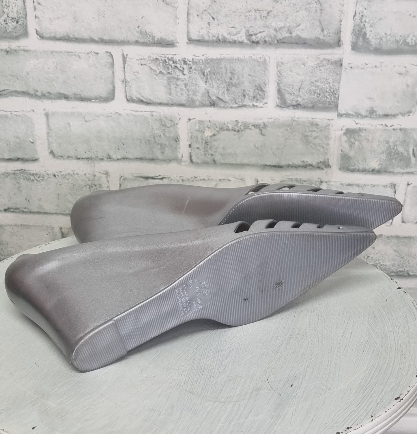 Melissa for Alexandre Herchcovitch Silver Pointy Jelly Wedges Size 40/41