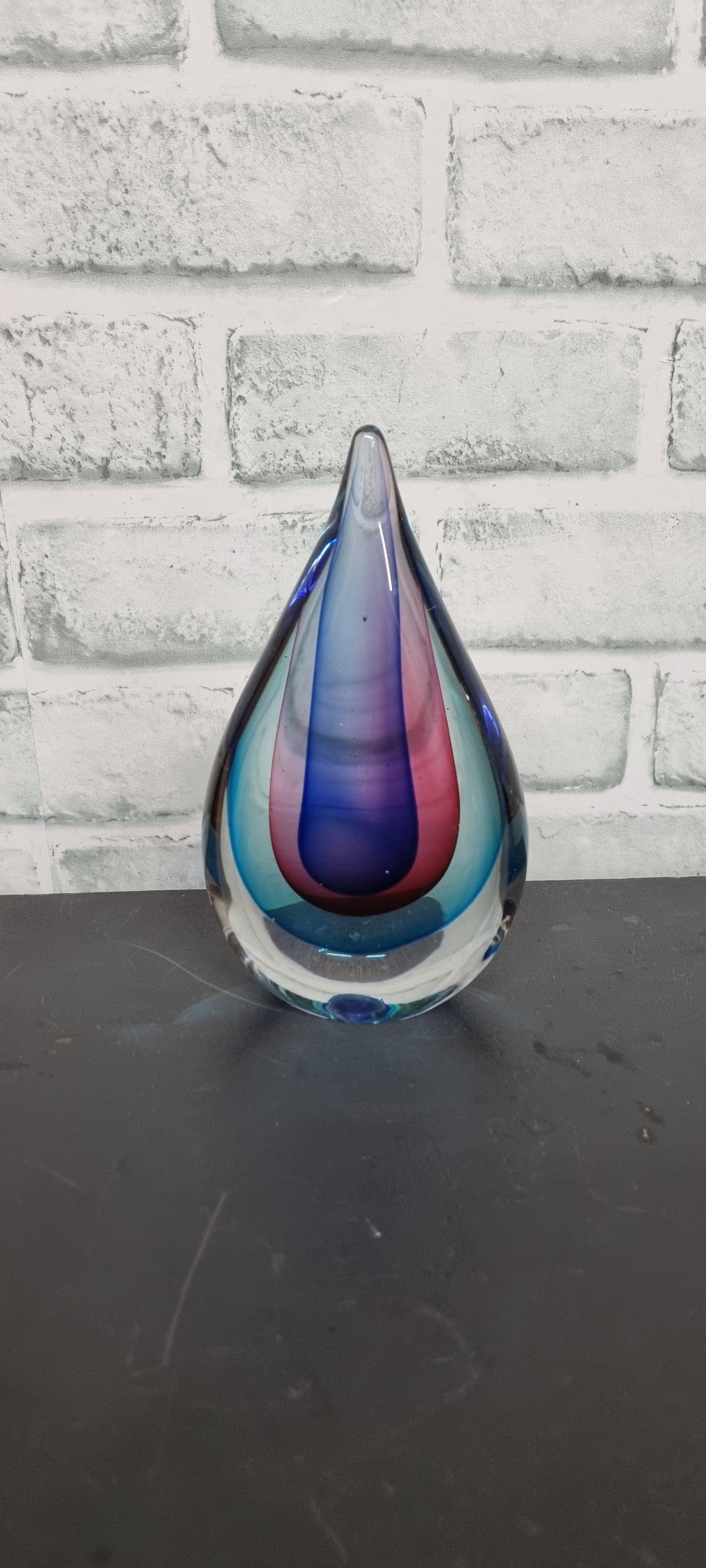 Teardrop Multicolor 6" Glass Ornament